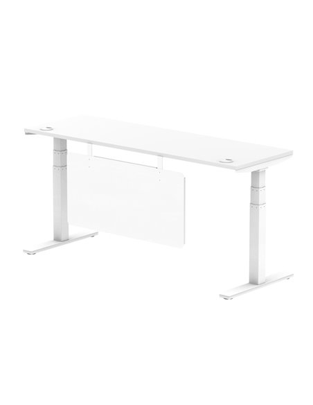 Dynamic Air Modesty 1800 x 600mm Height Adjustable Office Desk White Top Cable Ports Modesty Panel HA01392 - pic 78054 | FastDaddyshop