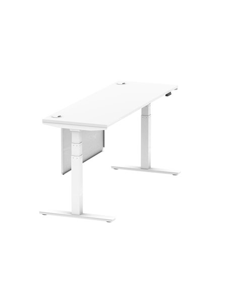 Dynamic Air Modesty 1800 x 600mm Height Adjustable Office Desk White Top Cable Ports Modesty Panel HA01392 - pic 78056 | FastDaddyshop