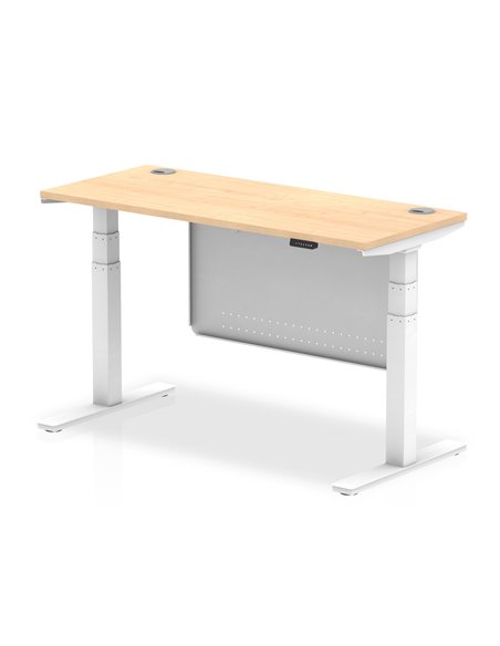 Dynamic Air Modesty 1400 x 600mm Height Adjustable Office Desk Maple Top Cable Ports Modesty Panel HA01394 - pic 78059 | FastDaddyshop