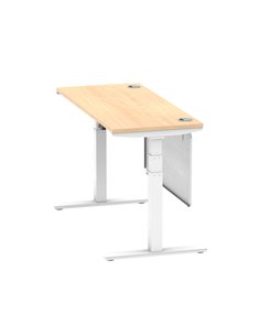 Dynamic Air Modesty 1400 x 600mm Height Adjustable Office Desk Maple Top Cable Ports Modesty Panel HA01394 2