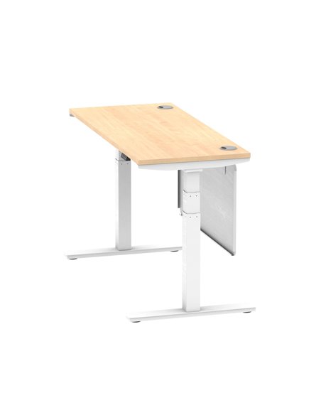 Dynamic Air Modesty 1400 x 600mm Height Adjustable Office Desk Maple Top Cable Ports Modesty Panel HA01394 - pic 78060 | FastDaddyshop