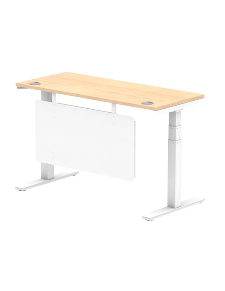 Dynamic Air Modesty 1400 x 600mm Height Adjustable Office Desk Maple Top Cable Ports Modesty Panel HA01394 - pic 78063 | FastDaddyshop