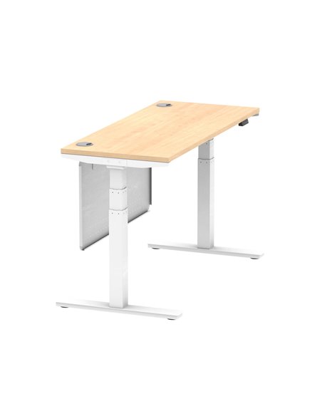 Dynamic Air Modesty 1400 x 600mm Height Adjustable Office Desk Maple Top Cable Ports Modesty Panel HA01394 - pic 78065 | FastDaddyshop