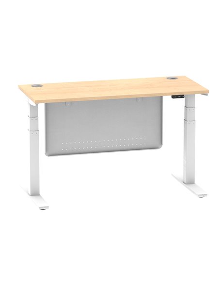 Dynamic Air Modesty 1400 x 600mm Height Adjustable Office Desk Maple Top Cable Ports Modesty Panel HA01394 - pic 78066 | FastDaddyshop