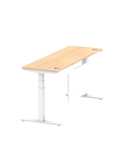 Dynamic Air Modesty 1800 x 600mm Height Adjustable Office Desk Maple Top Cable Ports Modesty Panel HA01396 - pic 78070 | FastDaddyshop