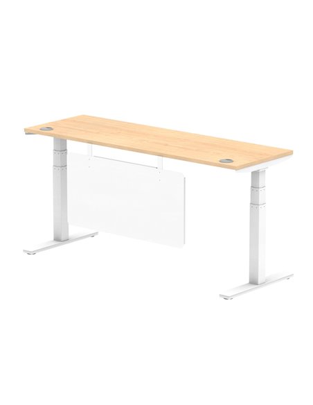Dynamic Air Modesty 1800 x 600mm Height Adjustable Office Desk Maple Top Cable Ports Modesty Panel HA01396 - pic 78072 | FastDaddyshop