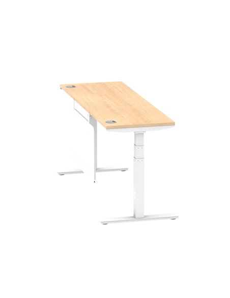 Dynamic Air Modesty 1800 x 600mm Height Adjustable Office Desk Maple Top Cable Ports Modesty Panel HA01396 - pic 78073 | FastDaddyshop