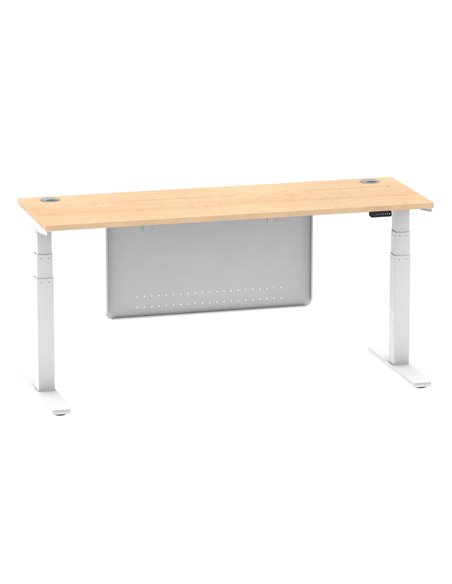 Dynamic Air Modesty 1800 x 600mm Height Adjustable Office Desk Maple Top Cable Ports Modesty Panel HA01396 - pic 78075 | FastDaddyshop