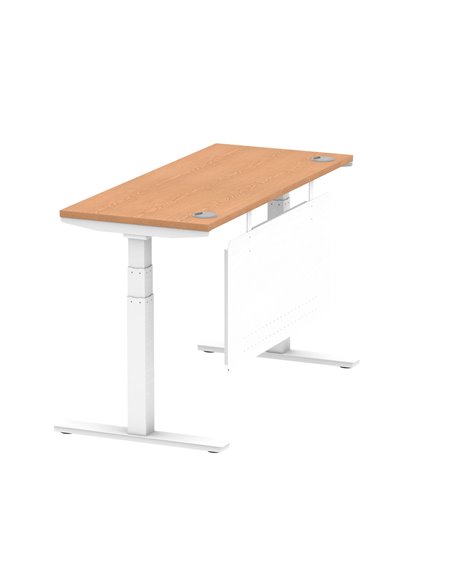 Dynamic Air Modesty 1400 x 600mm Height Adjustable Office Desk Oak Top Cable Ports Modesty Panel HA01398 - pic 78079 | FastDaddyshop