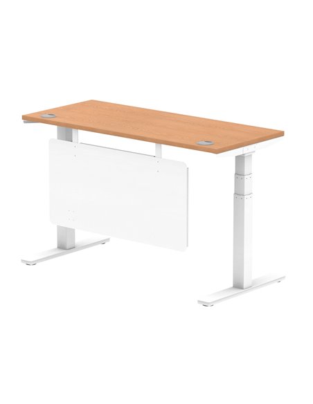 Dynamic Air Modesty 1400 x 600mm Height Adjustable Office Desk Oak Top Cable Ports Modesty Panel HA01398 - pic 78081 | FastDaddyshop