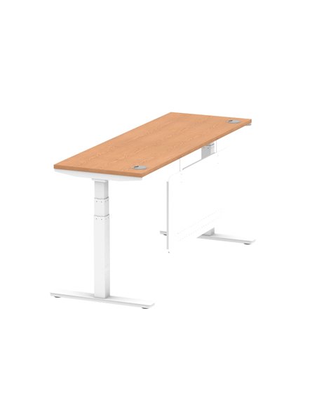 Dynamic Air Modesty 1800 x 600mm Height Adjustable Office Desk Oak Top Cable Ports Modesty Panel HA01400 - pic 78088 | FastDaddyshop