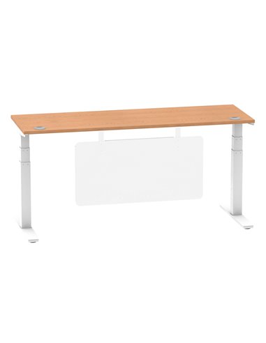 Dynamic Air Modesty 1800 x 600mm Height Adjustable Office Desk Oak Top Cable Ports Modesty Panel HA01400