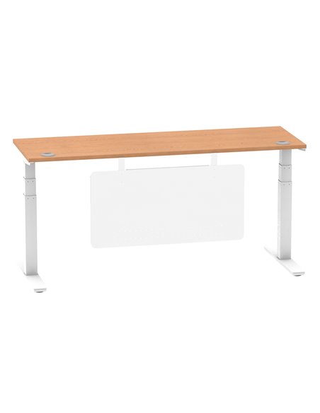 Dynamic Air Modesty 1800 x 600mm Height Adjustable Office Desk Oak Top Cable Ports Modesty Panel HA01400 - pic 78089 | FastDaddyshop