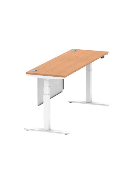 Dynamic Air Modesty 1800 x 600mm Height Adjustable Office Desk Oak Top Cable Ports Modesty Panel HA01400 - pic 78092 | FastDaddyshop