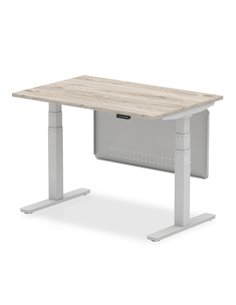 Dynamic Air Modesty 1200 x 800mm Height Adjustable Office Desk Grey Oak Top Modesty Panel HA01401