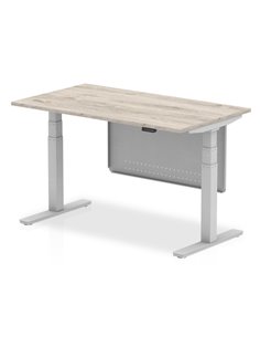 Dynamic Air Modesty 1400 x 800mm Height Adjustable Office Desk Grey Oak Top Modesty Panel HA01403