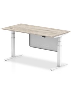 Dynamic Air Modesty 1600 x 800mm Height Adjustable Office Desk Grey Oak Top Modesty Panel HA01406