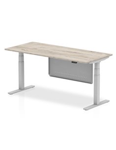 Dynamic Air Modesty 1800 x 800mm Height Adjustable Office Desk Grey Oak Top Modesty Panel HA01407