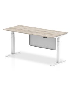 Dynamic Air Modesty 1800 x 800mm Height Adjustable Office Desk Grey Oak Top Modesty Panel HA01408