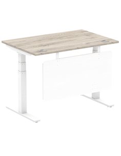 Dynamic Air Modesty 1200 x 800mm Height Adjustable Office Desk Grey Oak Top Cable Ports Modesty Panel HA01410 2