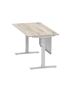 Dynamic Air Modesty 1600 x 800mm Height Adjustable Office Desk Grey Oak Top Cable Ports Modesty Panel HA01413 2