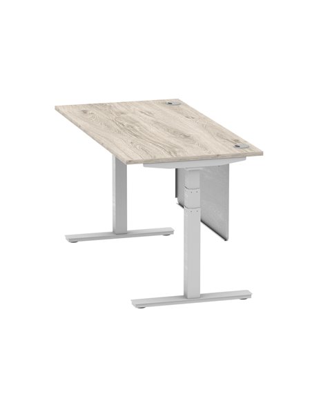 Dynamic Air Modesty 1600 x 800mm Height Adjustable Office Desk Grey Oak Top Cable Ports Modesty Panel HA01413 - pic 78123 | FastDaddyshop