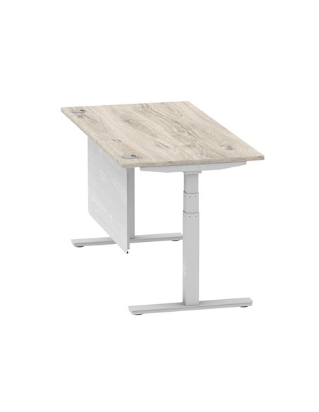 Dynamic Air Modesty 1600 x 800mm Height Adjustable Office Desk Grey Oak Top Cable Ports Modesty Panel HA01413 - pic 78127 | FastDaddyshop