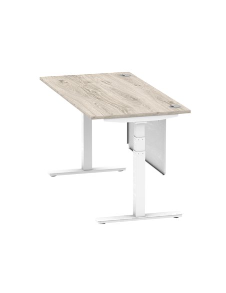 Dynamic Air Modesty 1600 x 800mm Height Adjustable Office Desk Grey Oak Top Cable Ports Modesty Panel HA01414 - pic 78131 | FastDaddyshop