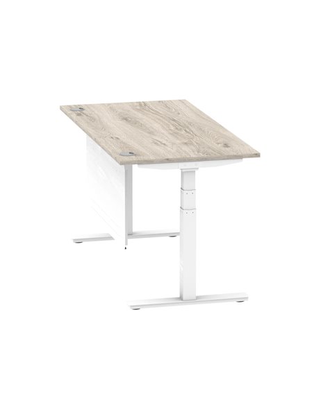 Dynamic Air Modesty 1600 x 800mm Height Adjustable Office Desk Grey Oak Top Cable Ports Modesty Panel HA01414 - pic 78135 | FastDaddyshop