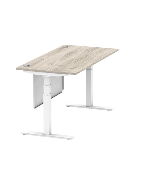 Dynamic Air Modesty 1600 x 800mm Height Adjustable Office Desk Grey Oak Top Cable Ports Modesty Panel HA01414 - pic 78136 | FastDaddyshop