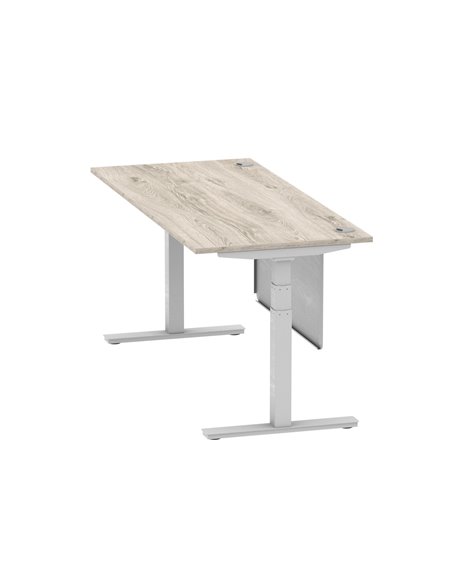 Dynamic Air Modesty 1800 x 800mm Height Adjustable Office Desk Grey Oak Top Cable Ports Modesty Panel HA01415 - pic 78139 | FastDaddyshop