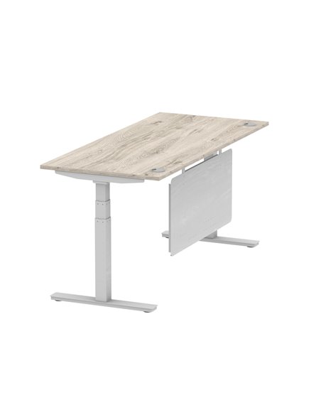 Dynamic Air Modesty 1800 x 800mm Height Adjustable Office Desk Grey Oak Top Cable Ports Modesty Panel HA01415 - pic 78140 | FastDaddyshop