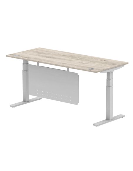 Dynamic Air Modesty 1800 x 800mm Height Adjustable Office Desk Grey Oak Top Cable Ports Modesty Panel HA01415 - pic 78142 | FastDaddyshop