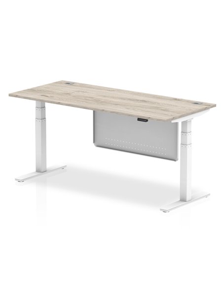 Dynamic Air Modesty 1800 x 800mm Height Adjustable Office Desk Grey Oak Top Cable Ports Modesty Panel HA01416 - pic 78146 | FastDaddyshop