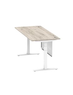 Dynamic Air Modesty 1800 x 800mm Height Adjustable Office Desk Grey Oak Top Cable Ports Modesty Panel HA01416 2