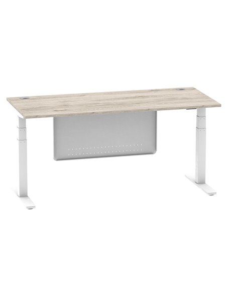 Dynamic Air Modesty 1800 x 800mm Height Adjustable Office Desk Grey Oak Top Cable Ports Modesty Panel HA01416 - pic 78153 | FastDaddyshop