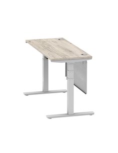 Dynamic Air Modesty 1400 x 600mm Height Adjustable Office Desk Grey Oak Top Cable Ports Modesty Panel HA01418 2