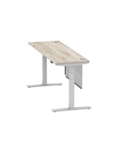 Dynamic Air Modesty 1800 x 600mm Height Adjustable Office Desk Grey Oak Top Cable Ports Modesty Panel HA01420 2