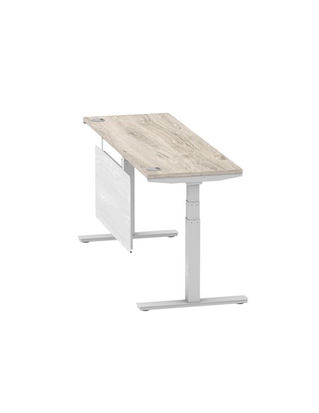 Dynamic Air Modesty 1800 x 600mm Height Adjustable Office Desk Grey Oak Top Cable Ports Modesty Panel HA01420 - pic 78169 | FastDaddyshop