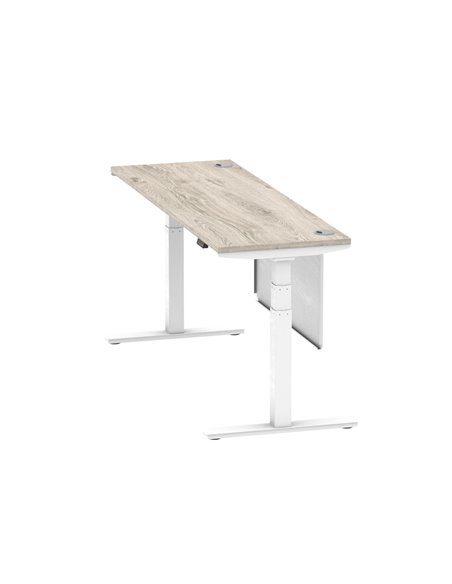 Dynamic Air Modesty 1800 x 600mm Height Adjustable Office Desk Grey Oak Top Cable Ports Modesty Panel HA01424 - pic 78183 | FastDaddyshop