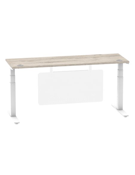 Dynamic Air Modesty 1800 x 600mm Height Adjustable Office Desk Grey Oak Top Cable Ports Modesty Panel HA01424 - pic 78185 | FastDaddyshop