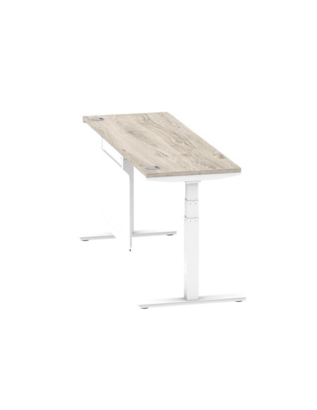 Dynamic Air Modesty 1800 x 600mm Height Adjustable Office Desk Grey Oak Top Cable Ports Modesty Panel HA01424 - pic 78187 | FastDaddyshop