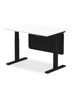 Dynamic Air Modesty 1200 x 800mm Height Adjustable Office Desk White Top Modesty Panel HA01433