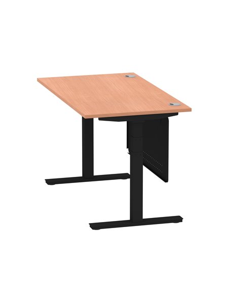 Dynamic Air Modesty 1400 x 800mm Height Adjustable Office Desk Beech Top Cable Ports Modesty Panel HA01446 - pic 78213 | FastDaddyshop