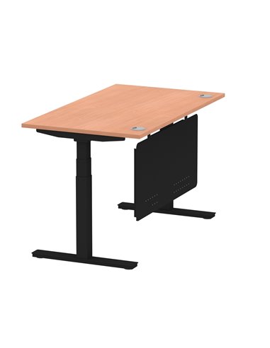 Dynamic Air Modesty 1400 x 800mm Height Adjustable Office Desk Beech Top Cable Ports Modesty Panel HA01446