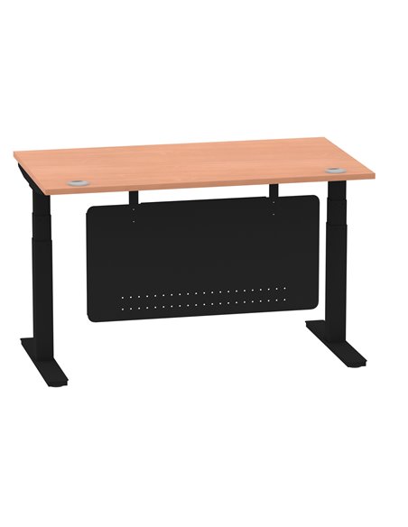 Dynamic Air Modesty 1400 x 800mm Height Adjustable Office Desk Beech Top Cable Ports Modesty Panel HA01446 - pic 78215 | FastDaddyshop
