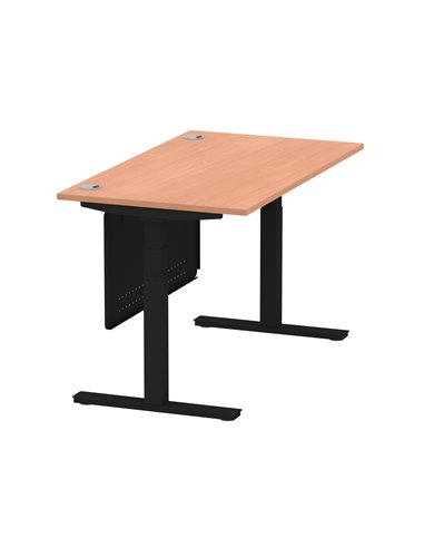 Dynamic Air Modesty 1400 x 800mm Height Adjustable Office Desk Beech Top Cable Ports Modesty Panel HA01446