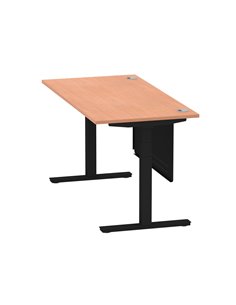 Dynamic Air Modesty 1600 x 800mm Height Adjustable Office Desk Beech Top Cable Ports Modesty Panel HA01447 2