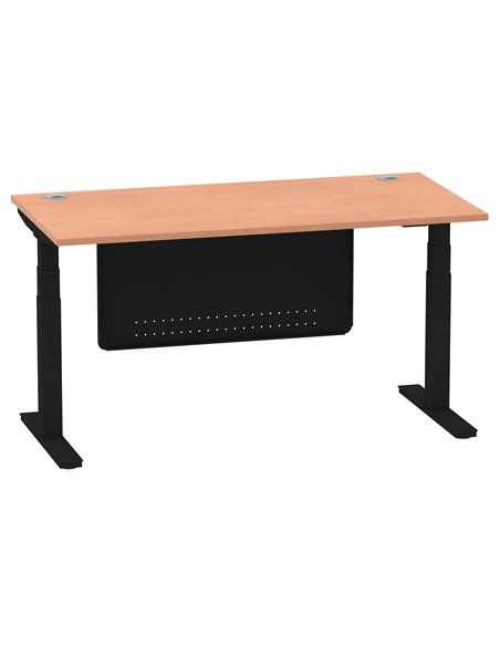 Dynamic Air Modesty 1600 x 800mm Height Adjustable Office Desk Beech Top Cable Ports Modesty Panel HA01447 - pic 78227 | FastDaddyshop