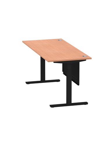 Dynamic Air Modesty 1800 x 800mm Height Adjustable Office Desk Beech Top Cable Ports Modesty Panel HA01448